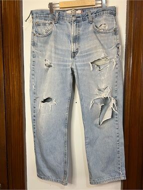 Levi's Light Blue Naturally Distressed Ripped Jeans